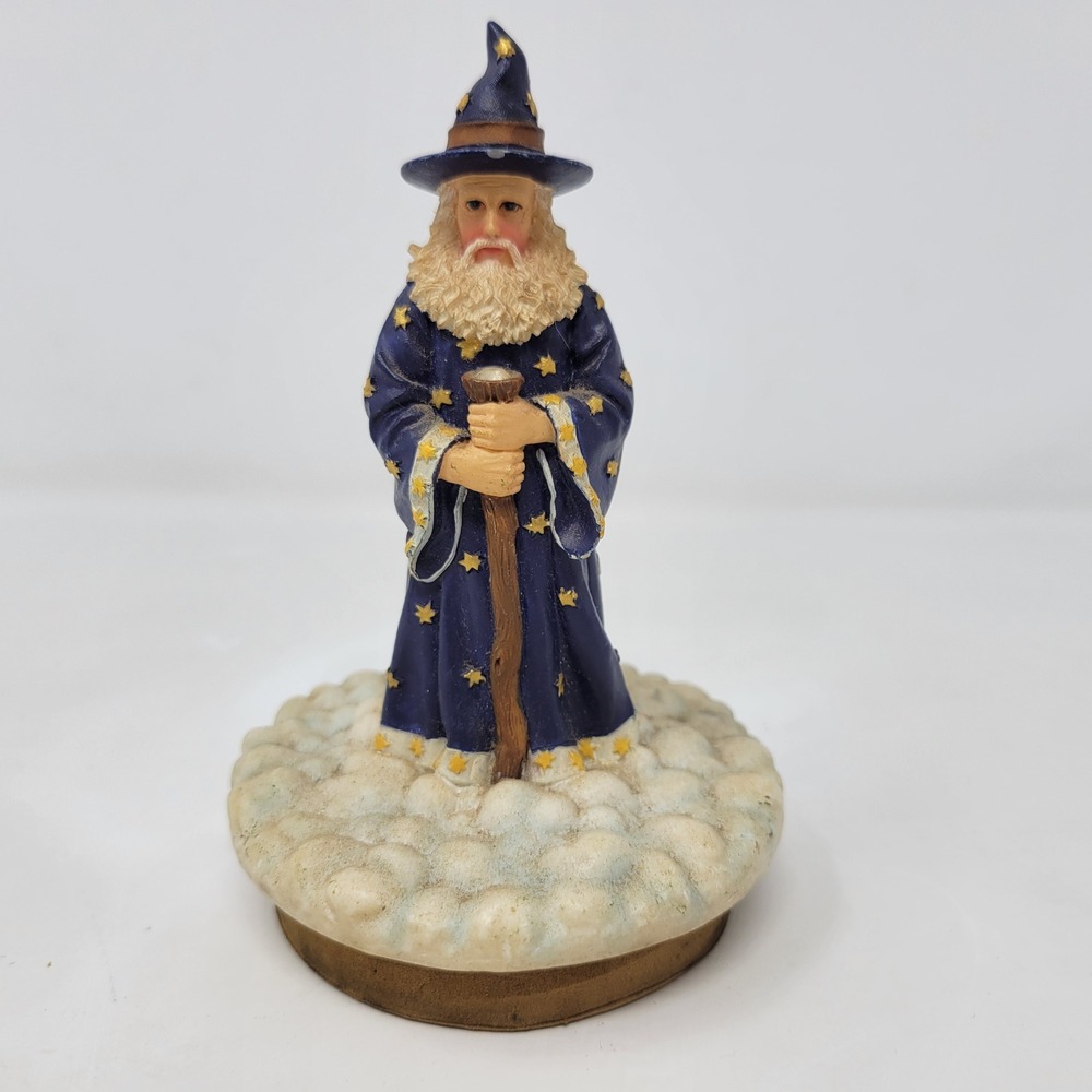 Our America Wizard 3" Candle Topper Jar Lid‎ Navy Blue Celestial Fantasy